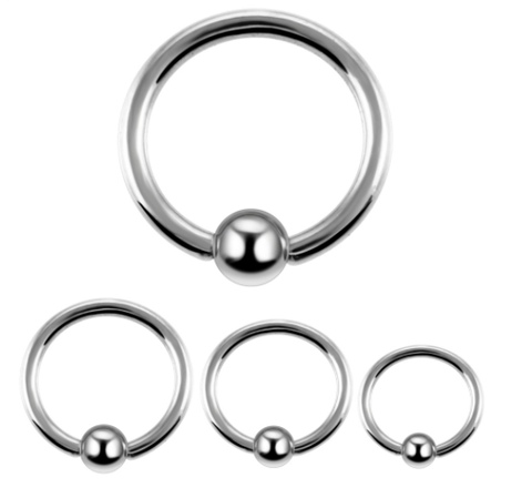 Captive Beads Lip Ring - Silver - Belly Button Rings Direct