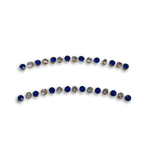 Eye Lid Diamante - Royal Blue & Silver Gems - Belly Button Rings Direct