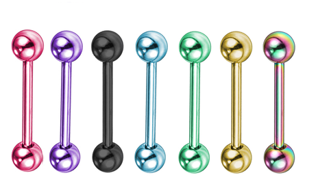 Anodized Tongue Bar  - Mix Color (6mm) - Belly Button Rings Direct
