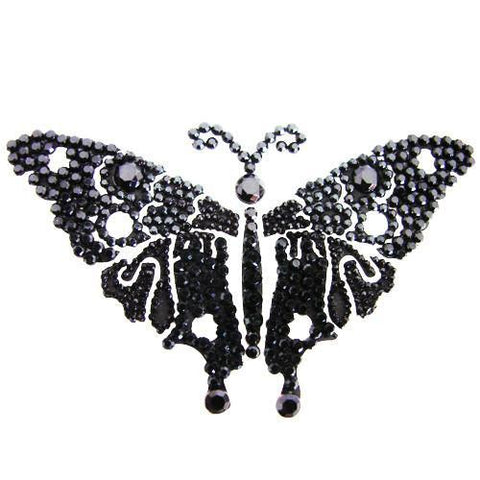 Vajazzle Butterfly Body Tattoo - Black Gems - Belly Button Rings Direct