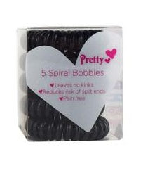 Pretty - Spiral Hair Bobbles - Black
