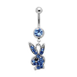 Dangly Playboy Belly Ring - Blue - Belly Button Rings Direct