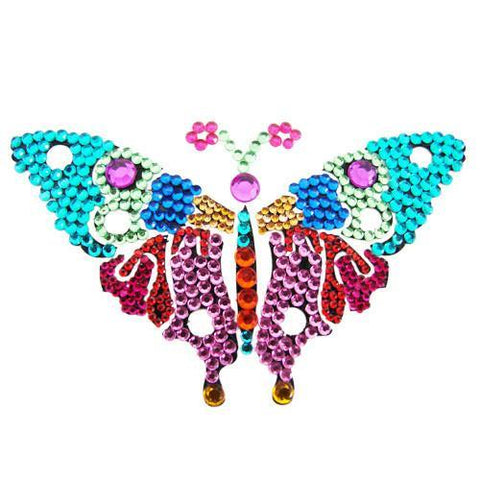 Vajazzle Butterfly Body Tattoo - Rainbow Gems (Type 3) - Belly Button Rings Direct
