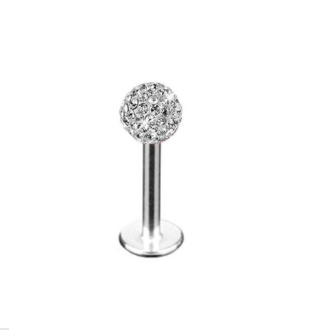Labret Studs - Disco Ball - Clear - Belly Button Rings Direct