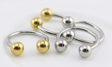 Circular Barbell Lip Ring - Balls - Silver - Belly Button Rings Direct