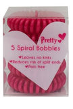 Pretty Spiral Hair Bobbles - Pink