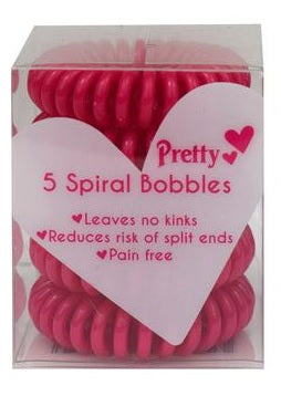 Pretty Spiral Hair Bobbles - Pink