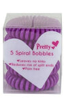 Pretty Spiral Hair Bobbles - Purple