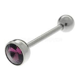 Purple Gem Tongue Bar - Belly Button Rings Direct