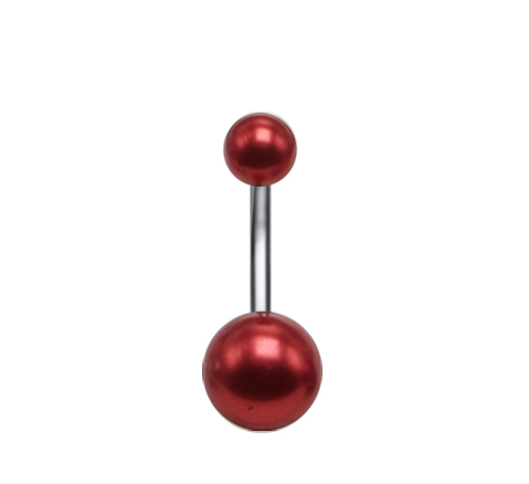 Pearly Balls - Belly Button Ring - Red - Belly Button Rings Direct
