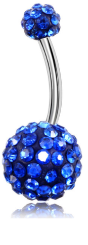 Disco Balls - Belly Button Ring - Royal Blue - Belly Button Rings Direct