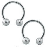 Circular Barbell Lip Ring - Balls - Silver - Belly Button Rings Direct