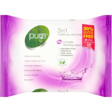 Pure 3 in 1 Make Up Removal wipes
