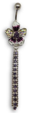 Tassle Gems - Flower Belly Ring - Purple - Belly Button Rings Direct
